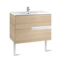 Meuble Unik VICTORIA-N 1000 - Meuble + Lavabo - Chêne Texturé - Roca