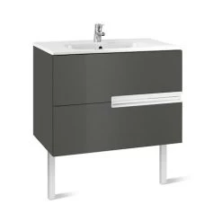 Meuble Unik VICTORIA-N 900 - Meuble + Lavabo - Gris Anthracite - Roca