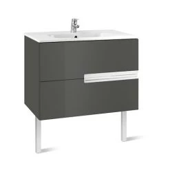 Meuble Unik VICTORIA-N 800 - Meuble + Lavabo - Gris Anthracite - Roca