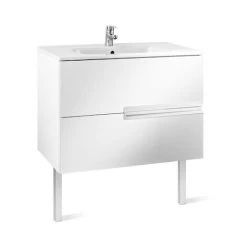 Meuble Unik VICTORIA-N 900 - Meuble + Lavabo - Blanc Brillant - Roca