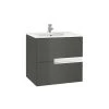 Meuble Unik VICTORIA-N 700 - Meuble + Lavabo - Gris Anthracite - Roca