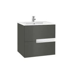 Meuble Unik VICTORIA-N 700 - Meuble + Lavabo - Gris Anthracite - Roca