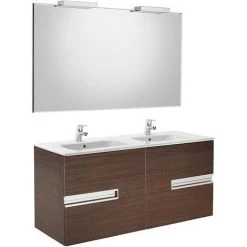 Pack Unik VICTORIA-N 1200 + Miroir + Applique - Wengé Texturé - Roca