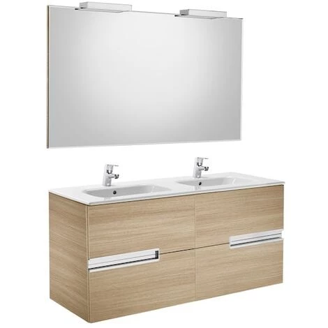 Pack Unik VICTORIA-N 1200 + Miroir + Applique - Chêne Texturé - Roca 1 Pack Unik VICTORIA-N 1200 + Miroir + Applique - Chêne Texturé - Roca