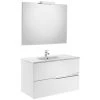 Pack Unik VICTORIA-N 1000 + Miroir + Applique - Blanc Brillant - Roca