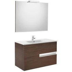 Pack Unik VICTORIA-N 800 + Miroir + Applique - Wengé Texturé - Roca