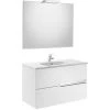 Pack Unik VICTORIA-N 800 + Miroir + Applique - Blanc Brillant - Roca