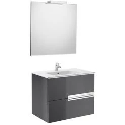 Pack Unik VICTORIA-N 700 + Miroir + Applique - Gris Anthracite - Roca