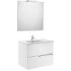 Pack Unik VICTORIA-N 700 + Miroir + Applique - Blanc Brillant - Roca