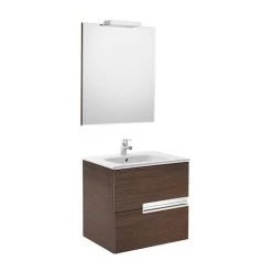 Pack Unik VICTORIA-N 600 + Miroir + Applique - Wengé Texturé - Roca