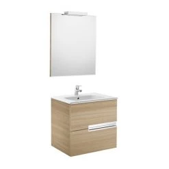 Pack Unik VICTORIA-N 600 + Miroir + Applique - Chêne Texturé - Roca