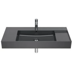 Roca Inspira Lavabo En Fineceramic Avec Trop-plein Et 2 Tablettes, 49x100cm, Autoportant Ou à Poser, Onyx (A32752A640)