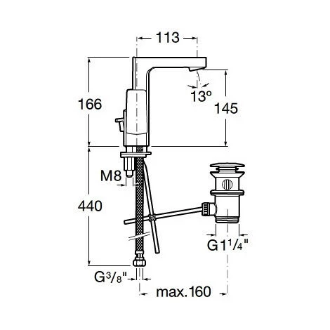 Mitigeur Lavabo Avec Poignée Latérale Série L 90 - Roca A5A4001C00 2 Mitigeur Lavabo Avec Poignée Latérale Série L 90 - Roca A5A4001C00 – Image 2