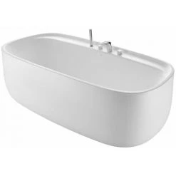 Baignoire BEYOND En Surfex (Solid Surface) Percée 4 Trous Pour La Robinetterie Avec Vidage Et Siphon - 1800 X 900 Mm - 290 L - En Résine - Roca
