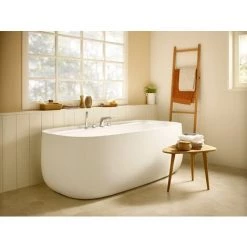 Baignoire BEYOND En Surfex (Solid Surface) Percée 4 Trous Pour La Robinetterie Avec Vidage Et Siphon - 1800 X 900 Mm - 290 L - En Résine - Roca 7 Baignoire BEYOND En Surfex (Solid Surface) Percée 4 Trous Pour La Robinetterie Avec Vidage Et Siphon - 1800 X 900 Mm - 290 L - En Résine - Roca -Roca Soldes Magasin 53438319 4