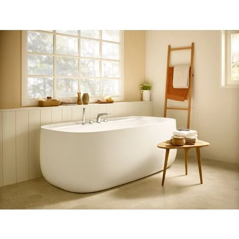 Baignoire BEYOND En Surfex (Solid Surface) Percée 4 Trous Pour La Robinetterie Avec Vidage Et Siphon - 1800 X 900 Mm - 290 L - En Résine - Roca 4 Baignoire BEYOND En Surfex (Solid Surface) Percée 4 Trous Pour La Robinetterie Avec Vidage Et Siphon - 1800 X 900 Mm - 290 L - En Résine - Roca – Image 4