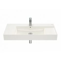 Lavabo Mural En FINECERAMIC® Avec Trop-plein Inspira Square 1000X490 Beige - ROCA A32752A650