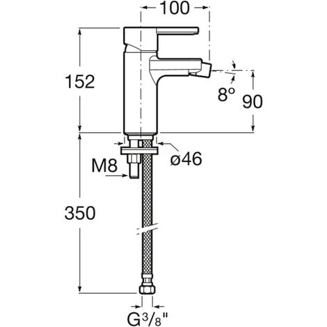 Mitigeur Bidet NAIA - Titanium Black Brossé - Roca - A5A6A96NM0 2 Mitigeur Bidet NAIA - Titanium Black Brossé - Roca - A5A6A96NM0 – Image 2