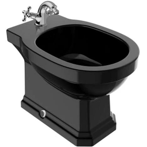 Bidet Au Sol CARMEN - Noir Brillant - 1 Trou De Robinetterie - Roca 1 Bidet Au Sol CARMEN - Noir Brillant - 1 Trou De Robinetterie - Roca