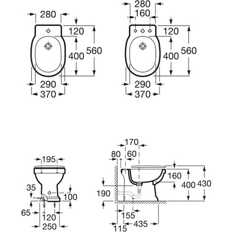 Bidet Au Sol CARMEN - Noir Brillant - 1 Trou De Robinetterie - Roca 2 Bidet Au Sol CARMEN - Noir Brillant - 1 Trou De Robinetterie - Roca – Image 2