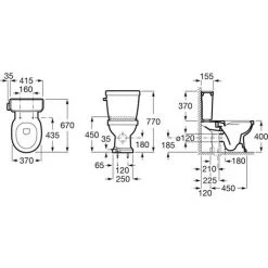 Pack WC Sans Bride CARMEN évacuation Duale Avec Abattant Frein De Chute - Noir - Roca -Roca Soldes Magasin 66812615 3