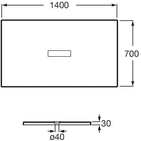 ROCA Receveur De Douche En Résine HELIOS - 1400x700x30mm - Blanc 2 ROCA Receveur De Douche En Résine HELIOS - 1400x700x30mm - Blanc – Image 2