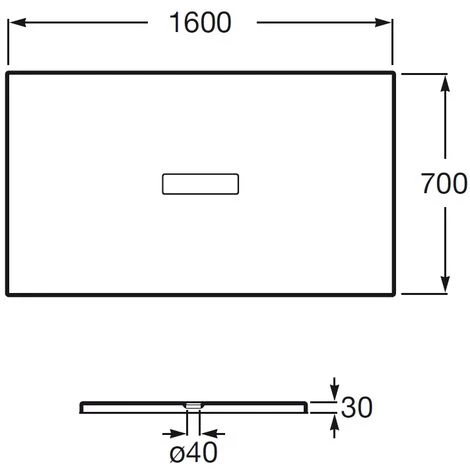 ROCA Receveur De Douche En Résine HELIOS - 1600x700x30mm - Blanc Décapé 2 ROCA Receveur De Douche En Résine HELIOS - 1600x700x30mm - Blanc Décapé – Image 2