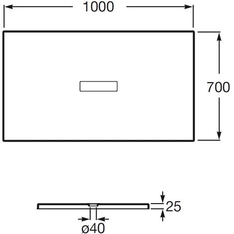 ROCA Receveur De Douche En Résine HELIOS - 1000x700x25mm - Gris Ardoise 2 ROCA Receveur De Douche En Résine HELIOS - 1000x700x25mm - Gris Ardoise – Image 2