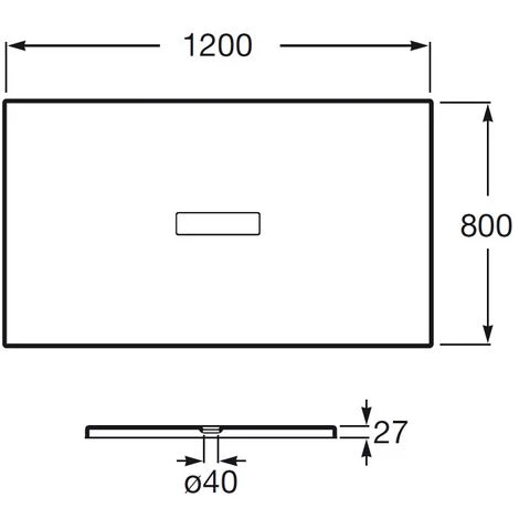 ROCA Receveur De Douche En Résine HELIOS - 1200x800x27mm - Gris Ardoise 2 ROCA Receveur De Douche En Résine HELIOS - 1200x800x27mm - Gris Ardoise – Image 2