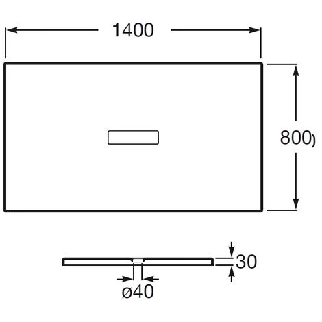 ROCA Receveur De Douche En Résine HELIOS - 1400x800x30mm - Blanc 2 ROCA Receveur De Douche En Résine HELIOS - 1400x800x30mm - Blanc – Image 2