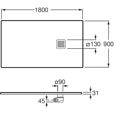 ROCA Receveur De Douche En Résine TERRAN - 1800x900x31mm - Noir 2 ROCA Receveur De Douche En Résine TERRAN - 1800x900x31mm - Noir – Image 2