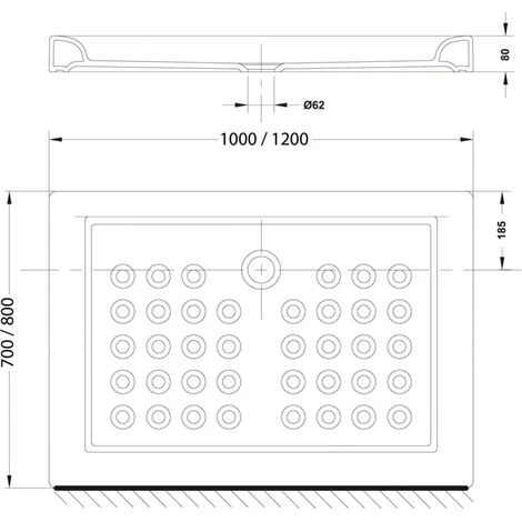 ROCA Receveur à Poser POLO 1200x800x80 - Blanc 2 ROCA Receveur à Poser POLO 1200x800x80 - Blanc – Image 2
