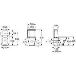Pack WC THE GAP Sortie Duale Cuvette Rimless, Réservoir Et Abattant Roca 7 Pack WC THE GAP Sortie Duale Cuvette Rimless, Réservoir Et Abattant Roca -Roca Soldes Magasin 9673338 3