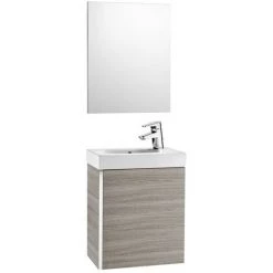 Meuble + Lave-mains + Miroir 45cm ROCA MINI - Gris Sable